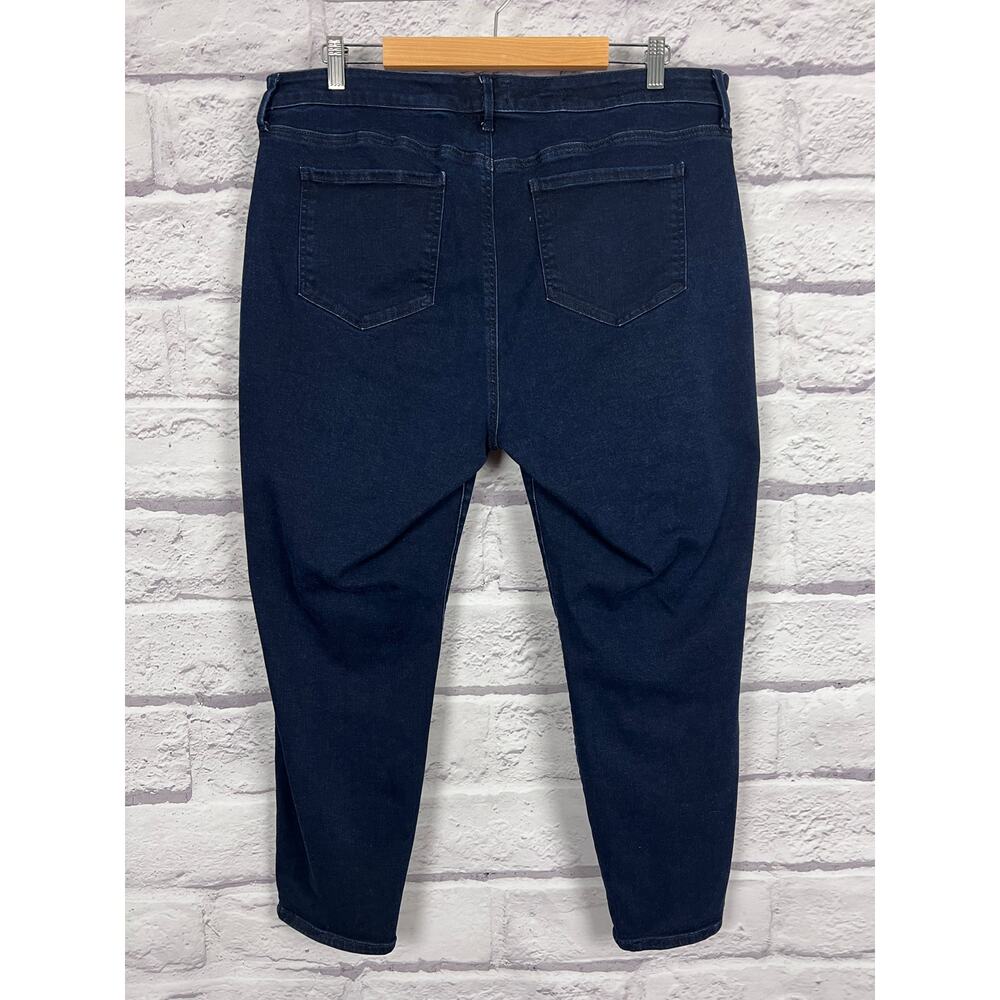 NYDJ Womens 18W Classic Minimalist Old Money Lift Tuck Skinny Ankle Jeans Dark - Picture 4 of 11
